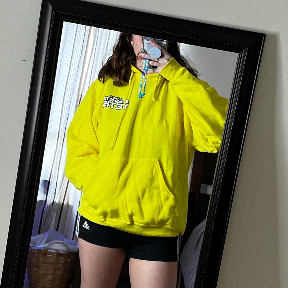 Smosh Old Merch from Winter Games, Spaghetti Yetis Neon Yellow Hoodie